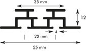 Querschnitt Einbauschiene 3740