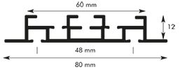 Querschnitt Einbauschiene 3760