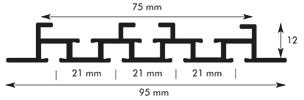 Querschnitt Einbauschiene 3780