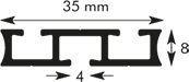 Querschnitt Einputschiene 3610