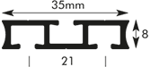 Querschnitt Einputschiene 3612