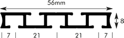 Querschnitt Einputschiene 3630