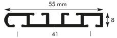 Querschnitt Flach-Objektschiene 3450