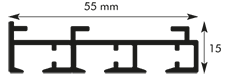 Querschnitt Flächenvorhangschiene 6330