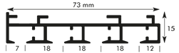 Querschnitt Flächenvorhangschiene 6340