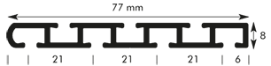 Querschnitt Flächenvorhangschiene 6440