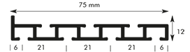 Querschnitt Flächenvorhangschiene 6640